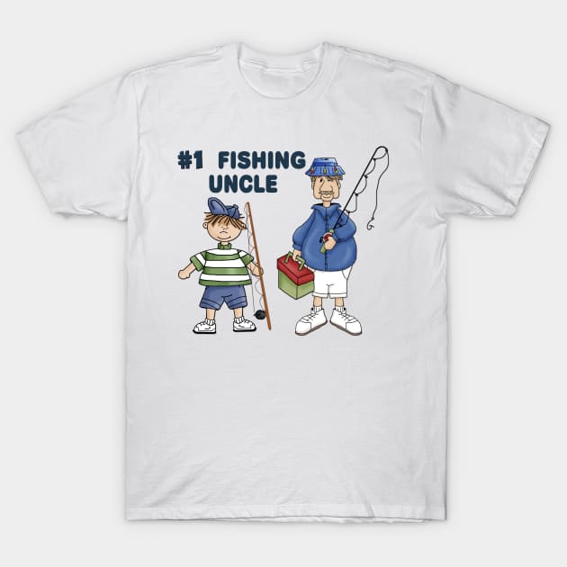 Number #1 Fishing Uncle T-Shirt by SpiceTree